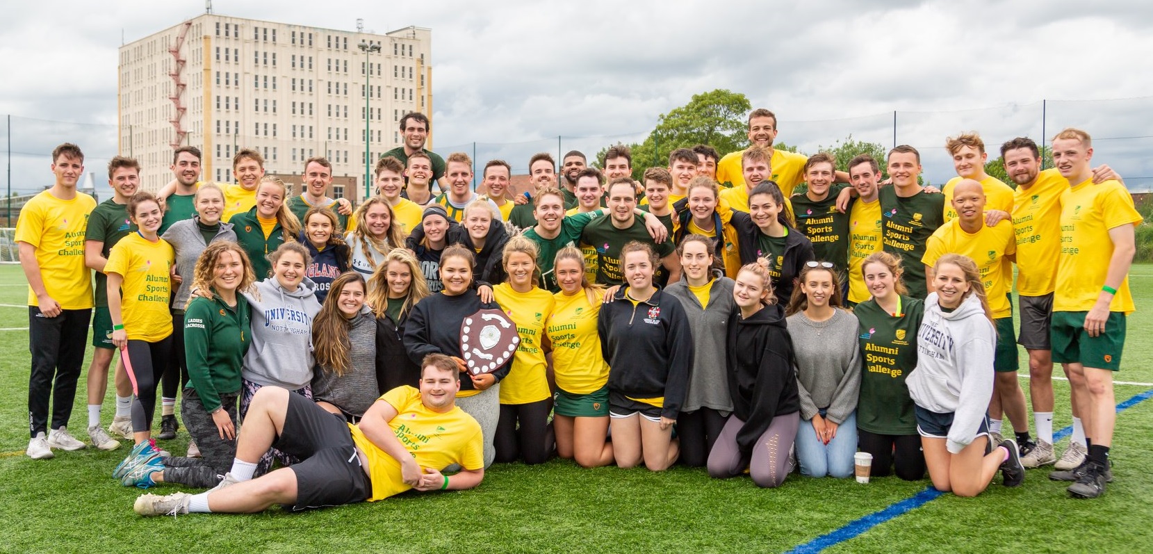 Students and alumni taking part in the Alumni Sports Challenge